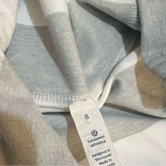 Lululemon In Stride White Silver Gray Bold Stripe Full Zip Jacket 8 - Picture 6 of 9